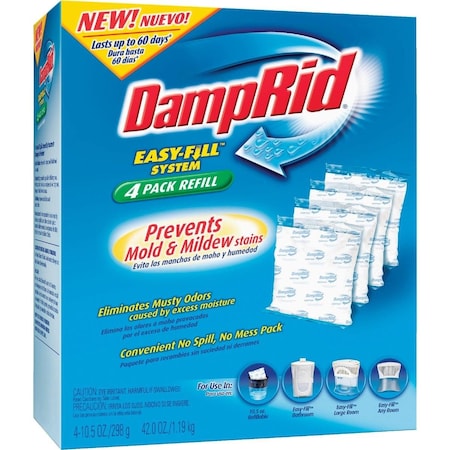 Damprid Easy-Fill 10.5 Oz. Fragrance Free Moisture Absorber Refill, 4PK FG92
